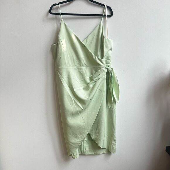 BCBGeneration Women's Spaghetti Wrap Mini Dress Lime Green Size 16 - Picture 1 of 14